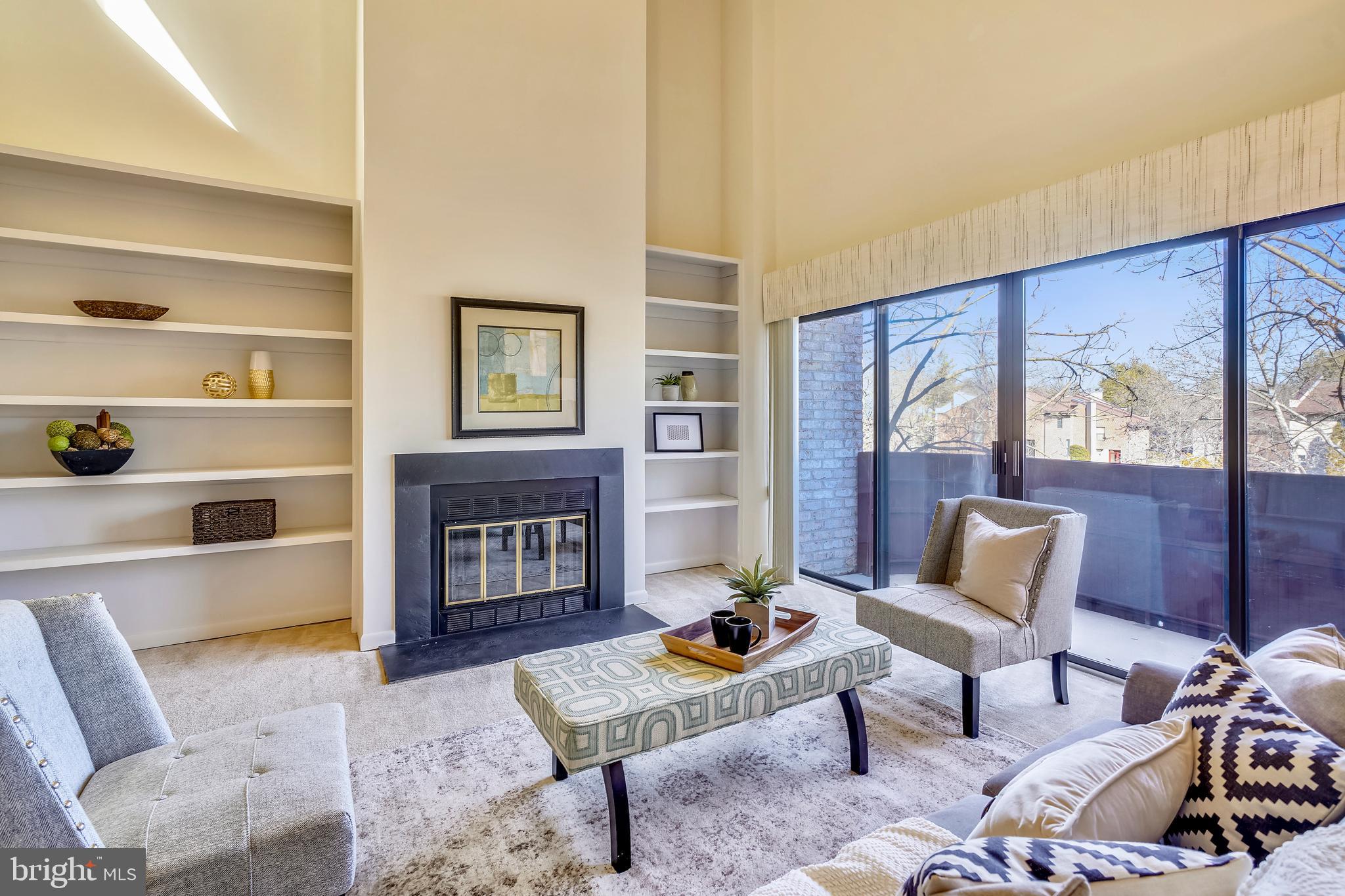 Open family room looking out to balcony.