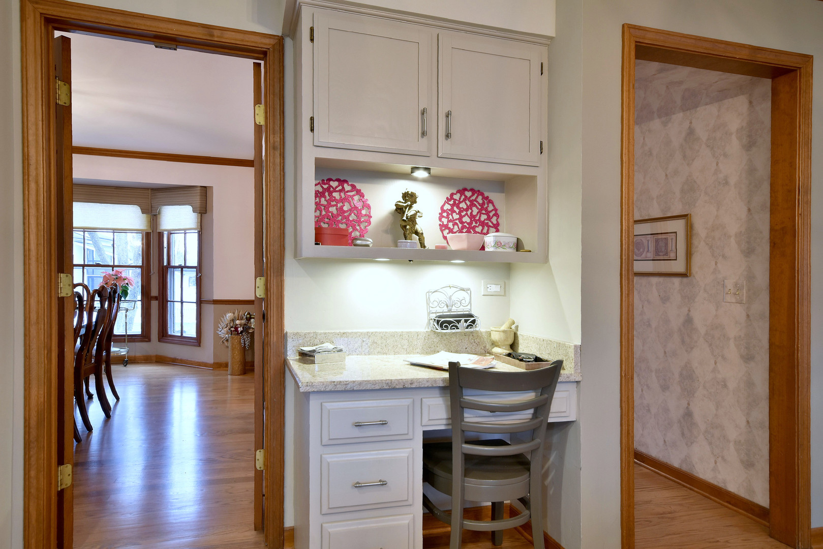 2535 Sun Valley Road Lisle, IL 60532 - Photo 23 of 54 a kitchen with a wooden floor and a refrigerator