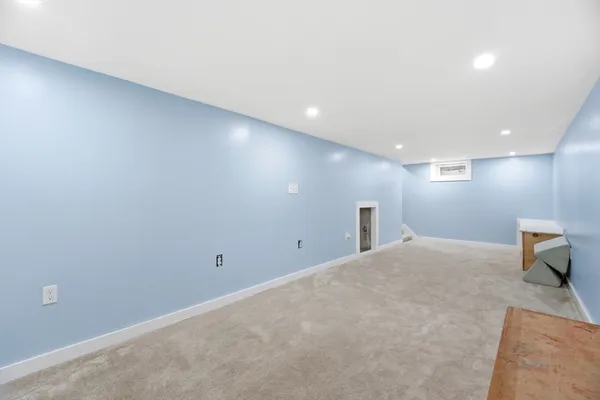 a big room with windows