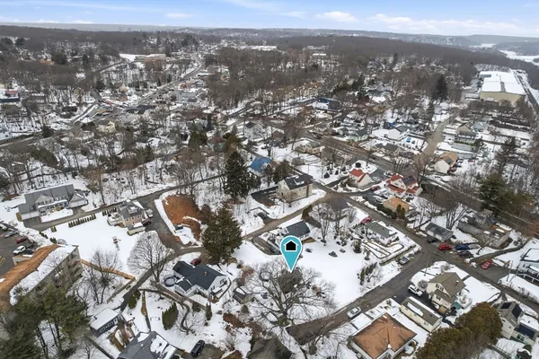 an aerial view of multiple house