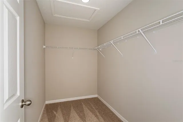 a view of a room with racks on the wall