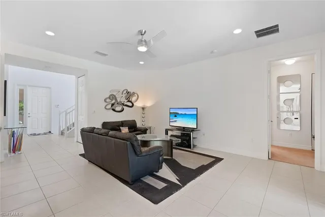 a living room with furniture