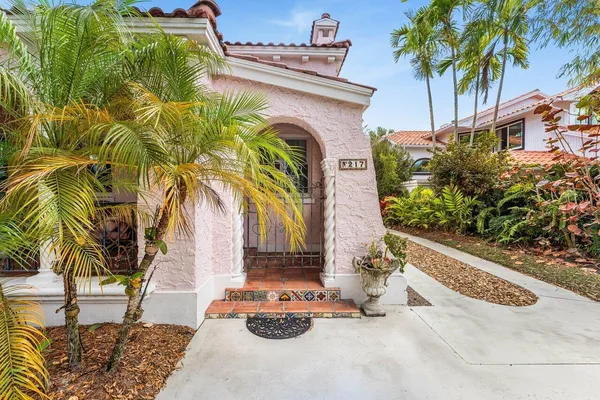 a view of a backyard with plants