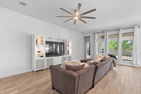 a kitchen with lots of counter top space