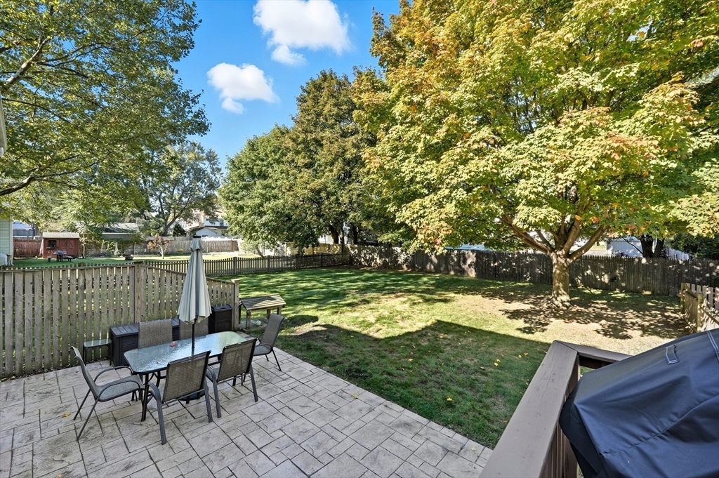 30 Athol Street Springfield, MA 01107 - Photo 27 of 38 a view of a wooden deck with chairs and a yard