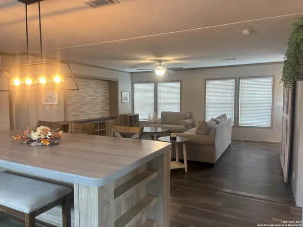 a large room with lots of counter space