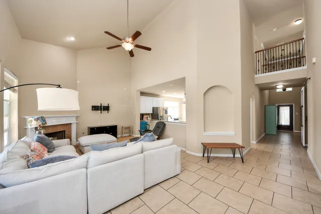 a living room with furniture