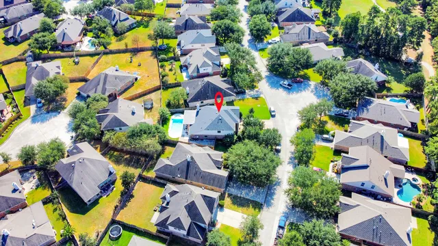 an aerial view of multiple house