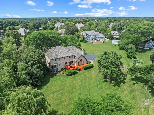 an aerial view of a residential houses