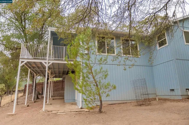a view of a house with large tree