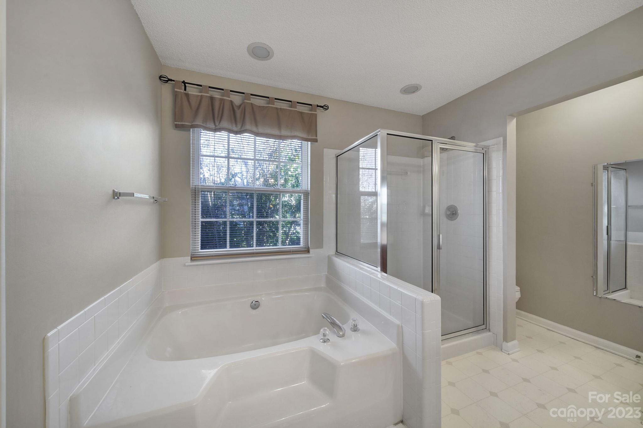 524 Whitehead Court Fort Mill, SC 29708 - Photo 23 of 45 a bathroom with a bathtub a shower and a window