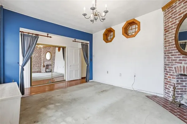 a view of an entryway with a kitchen