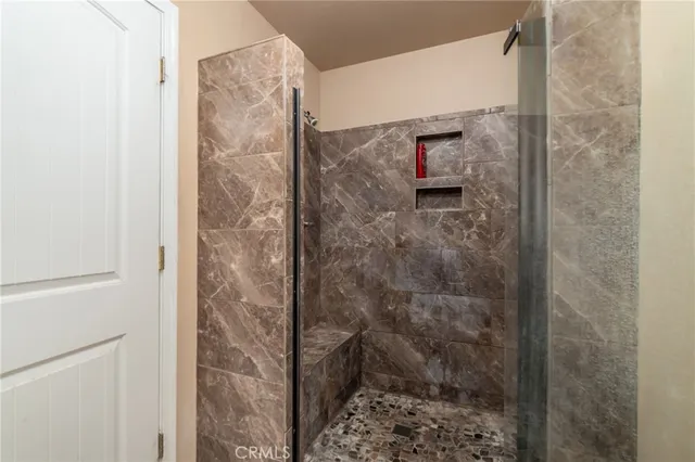 a bathroom with a shower