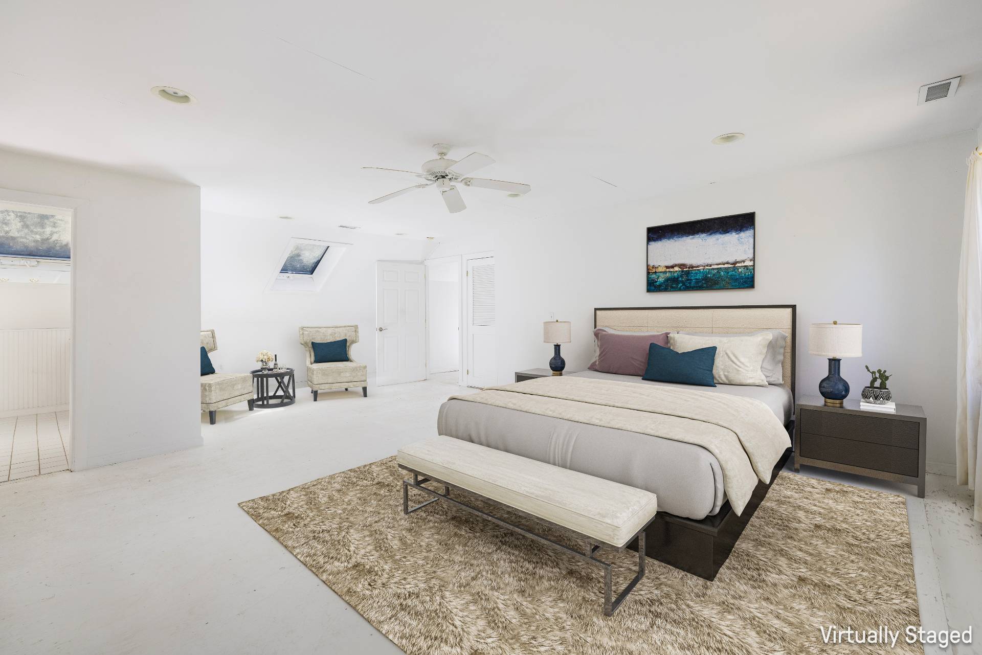 23 Fieldview Lane East Hampton, NY 11937 - Photo 14 of 16 a bedroom with bed and a couch