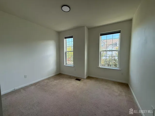 an empty room with closet