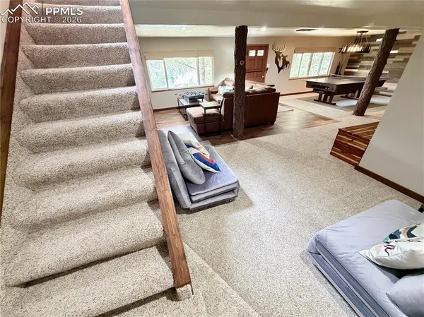 a view of a workspace with furniture