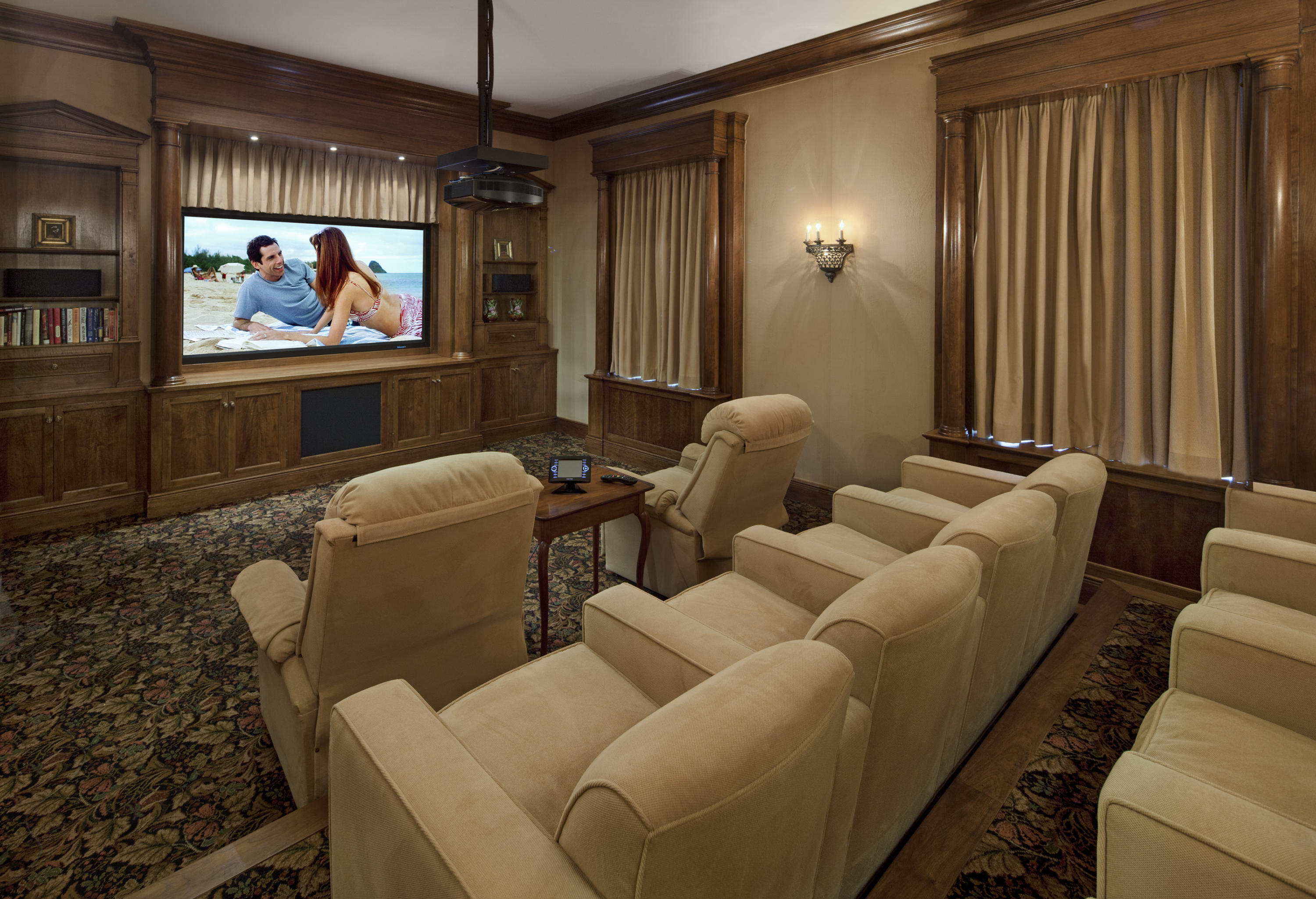 690 Picacho Lane Montecito, CA 93108 - Photo 13 of 22 a living room with furniture a projector and a window