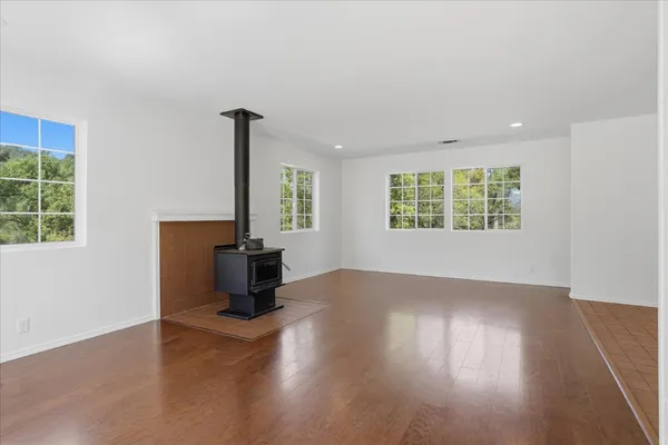 an empty room with windows