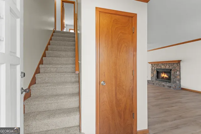 a view of an entryway with staircase