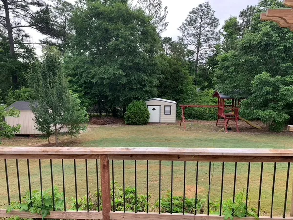 a balcony with a stove