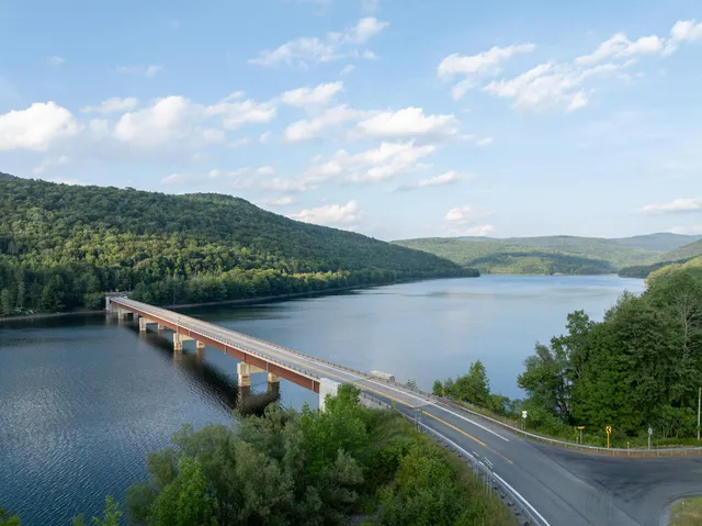 a view of lake with mountain