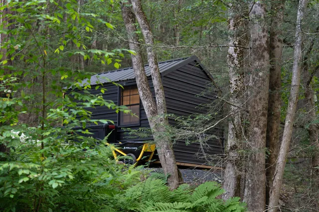 a backyard of a house with lots of green space