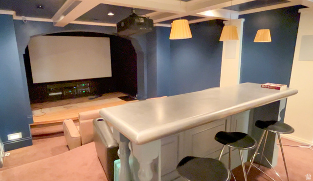 426 West Center Street Parowan, UT 84761 - Photo 73 of 107 Dedicated theater space featuring a large projection screen and tiered seating
