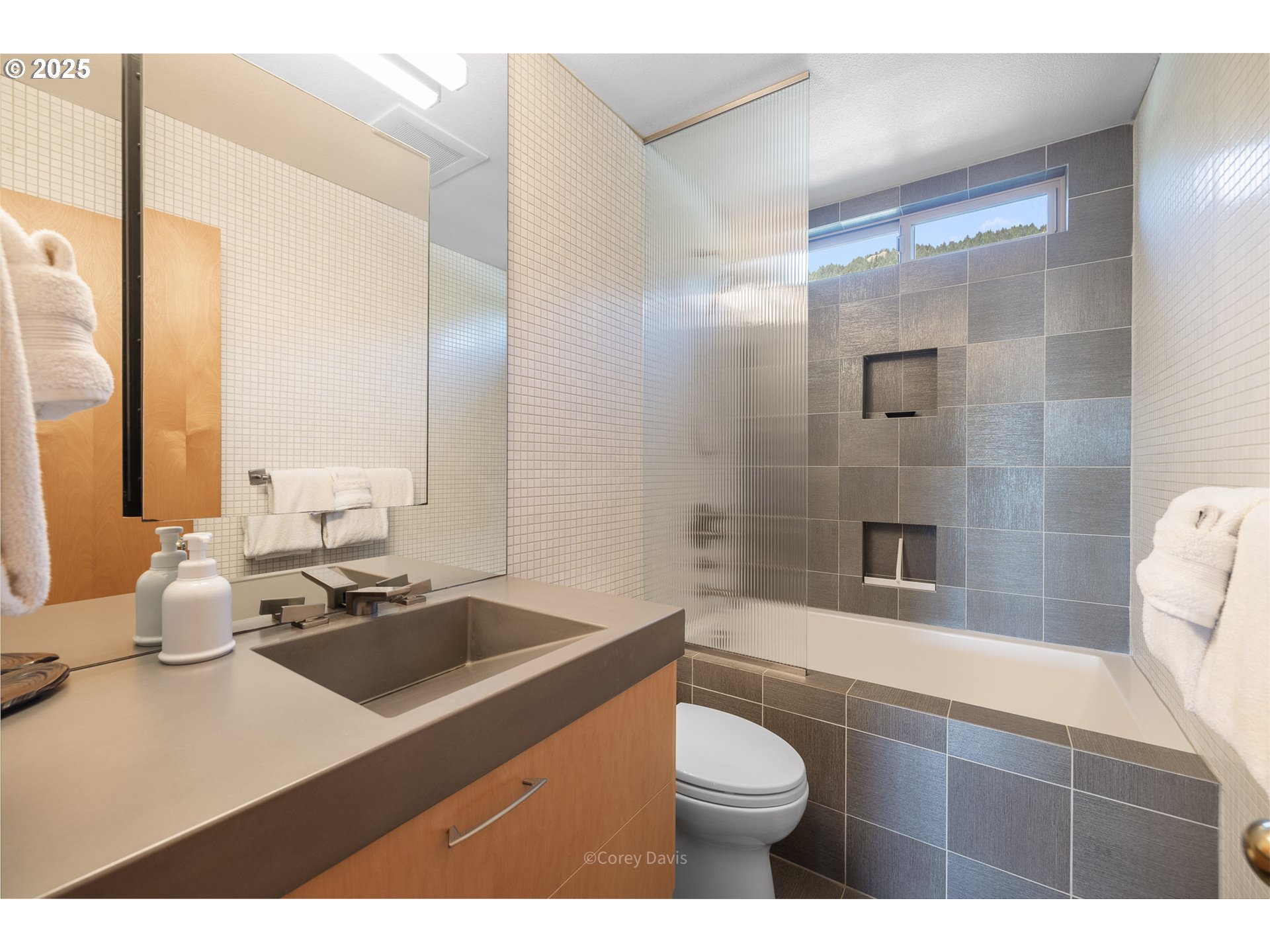 8455 San Dune Road Nehalem, OR 97131 - Photo 23 of 48 a bathroom with a sink a toilet a mirror and shower