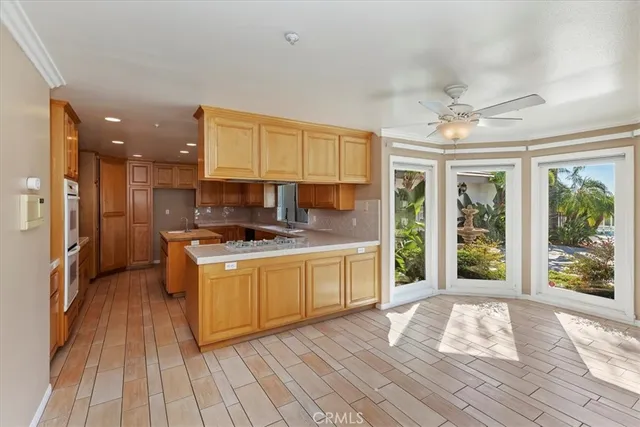 a view of a hallway with painted walls