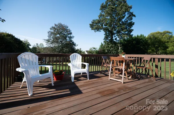 a view of a chairs and deck
