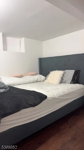 a bedroom with a bed