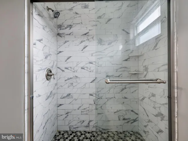 a bathroom with a shower