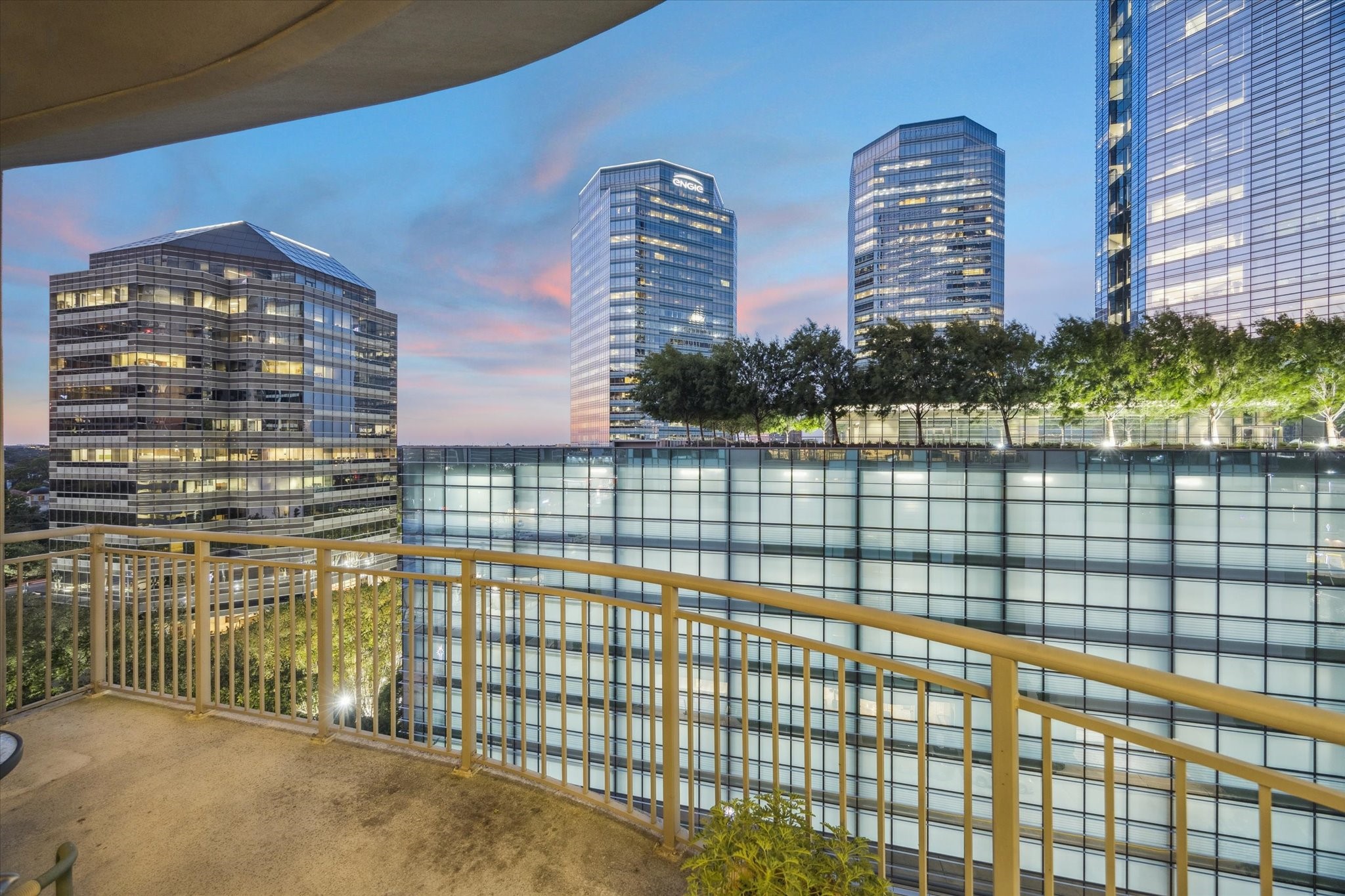 1600 Post Oak Boulevard, Unit 802 Houston, TX 77056 - Photo 12 of 19 Another view of one of the balconies with stunning Galleria area views.