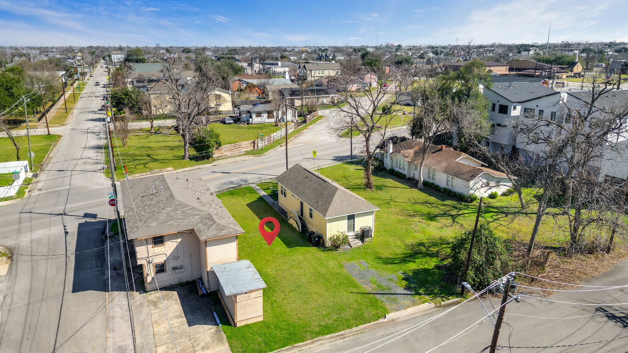 3422 Columbia Street Houston, TX 77018 - Photo 6 of 7 an aerial view of residential houses with outdoor space and swimming pool