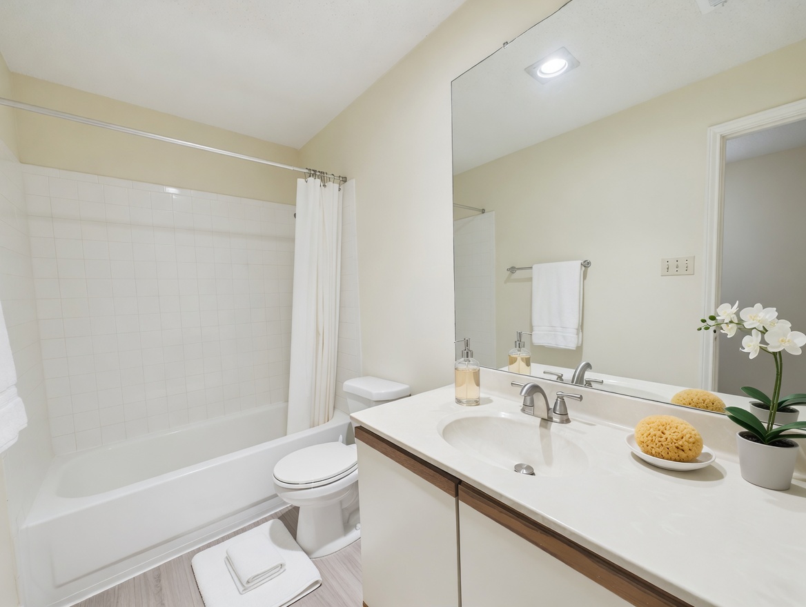 2804 Rio Grande Street, Unit 201 Austin, TX 78705 - Photo 8 of 10 a bathroom with a sink a toilet and shower