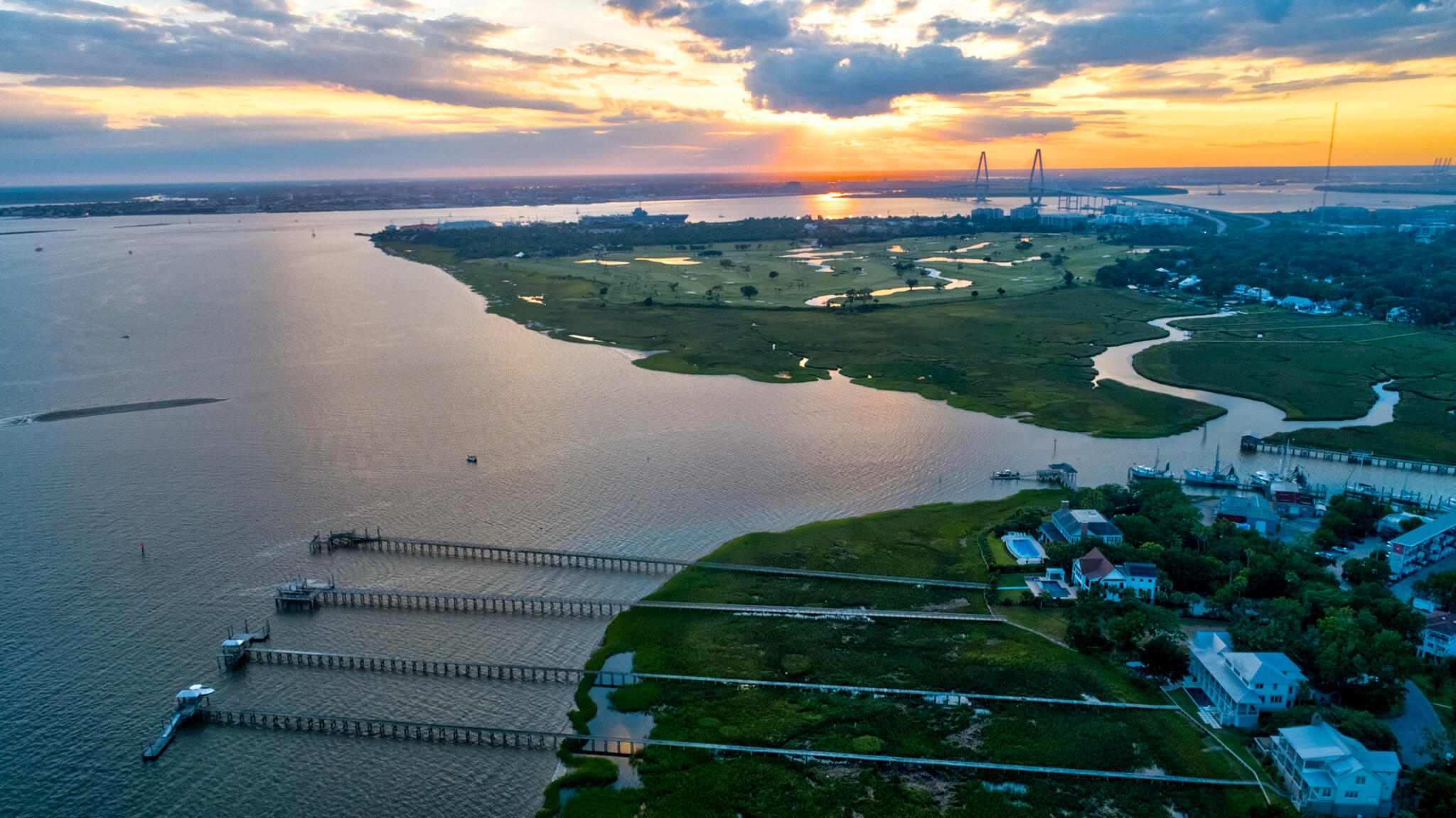 108 Beach Street Mount Pleasant, SC 29464 - Photo 2 of 14 108 Beach Twilight Drone - 007 - CMG