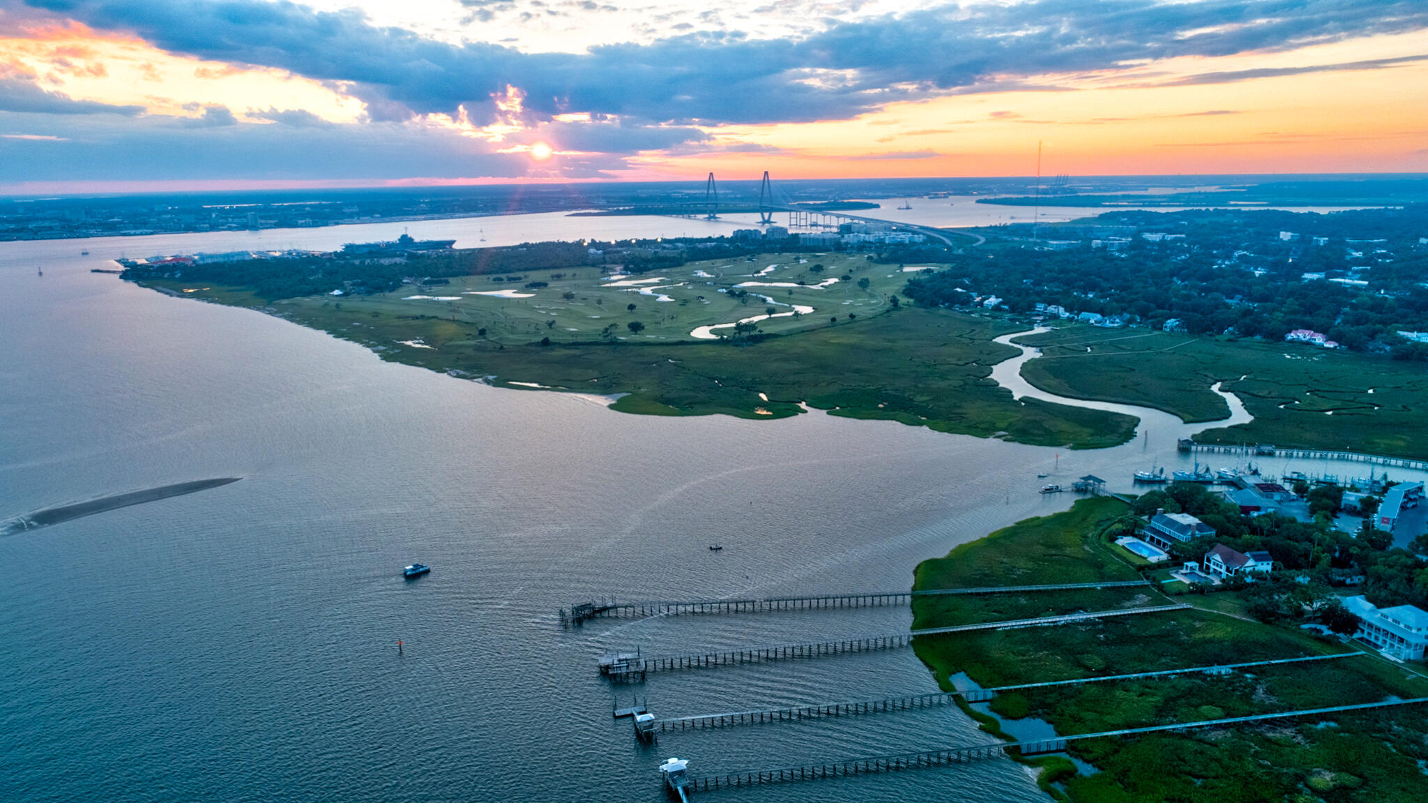 108 Beach Street Mount Pleasant, SC 29464 - Photo 9 of 14 108 Beach Twilight Drone - 013 - CMG