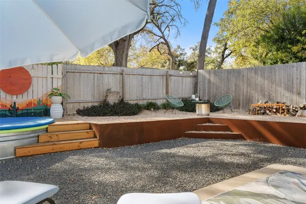 a outdoor space with sitting area