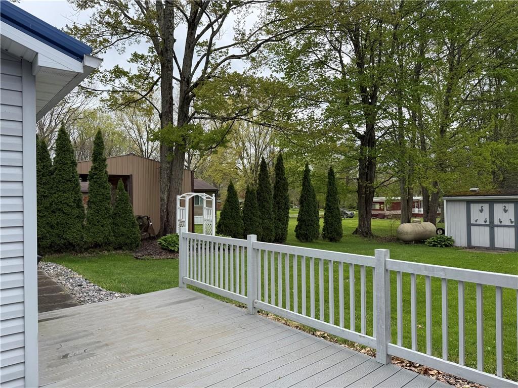 1881 Westford Road Jamestown, PA 16134 - Photo 6 of 50 a view of a wooden deck and a yard