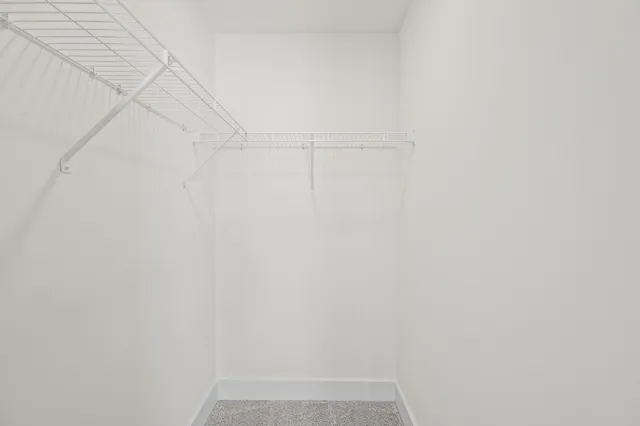 a view of small space with racks on the wall