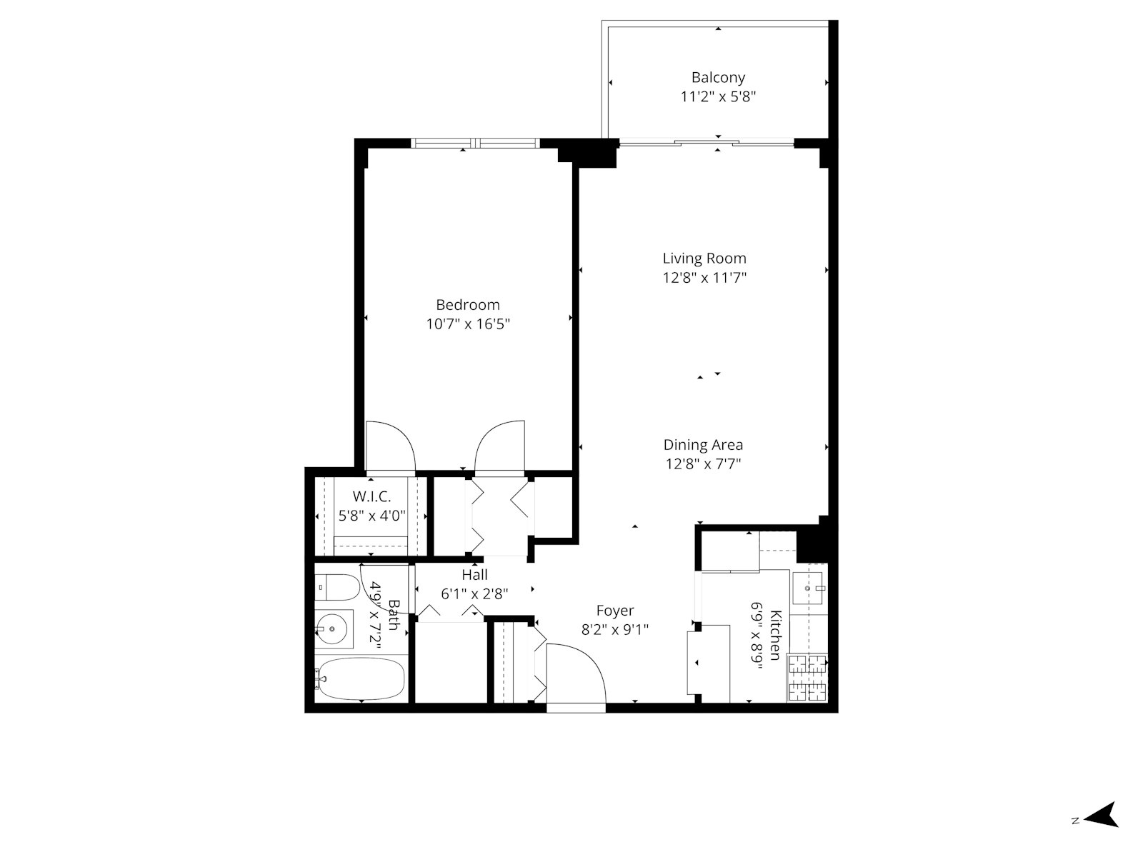 132 East 35th Street, Unit 16F Manhattan, NY 10016 - Photo 14 of 14 a picture of a floor plan