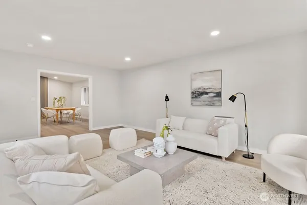 a living room with furniture and a couch