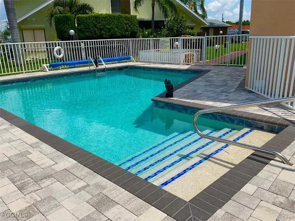 a view of a deck with a yard