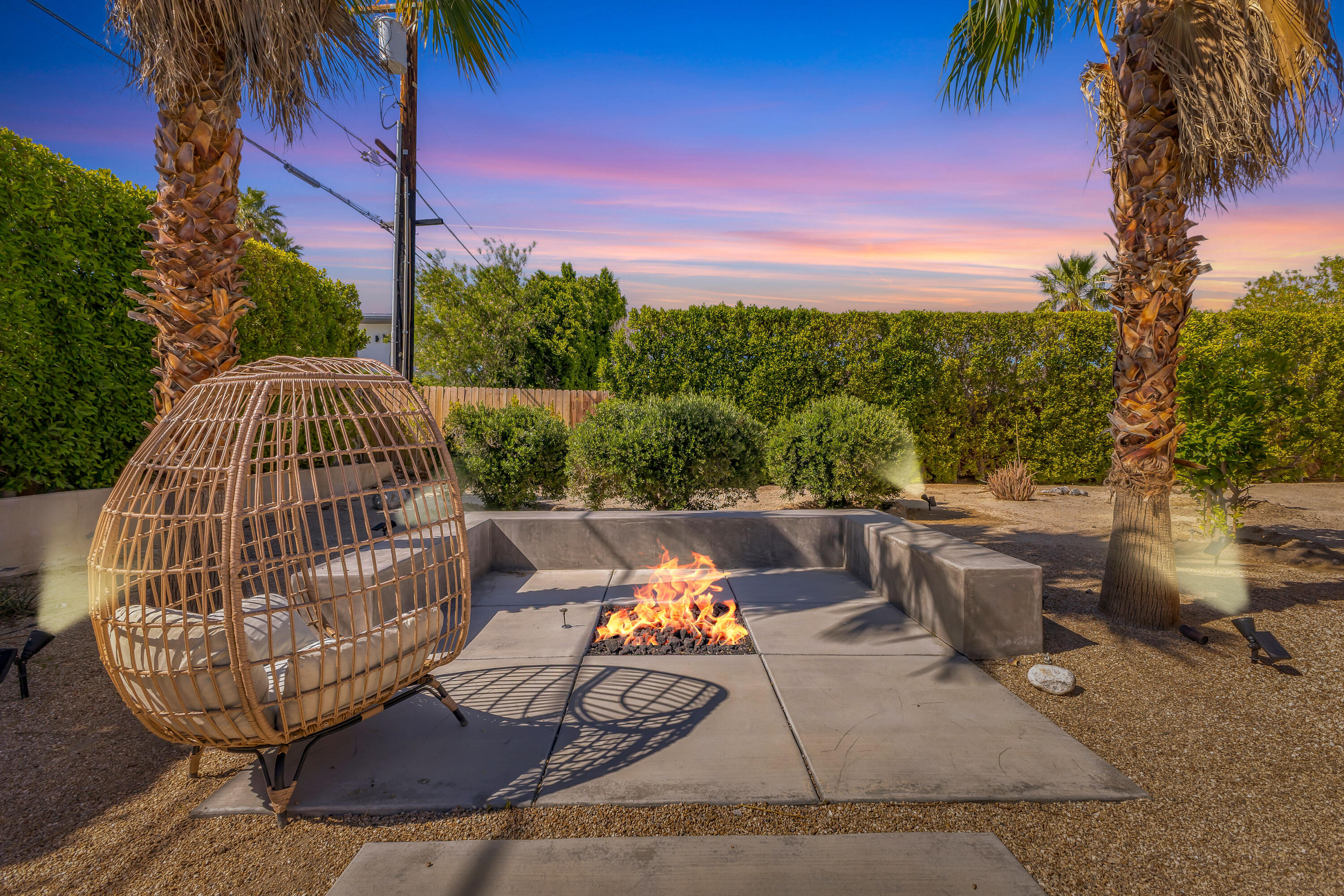 2355 West Nicola Road Palm Springs, CA 92262 - Photo 7 of 54 a view of swimming pool with outdoor seating and plants