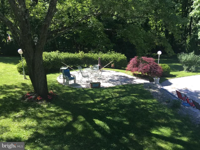 a view of a backyard with garden