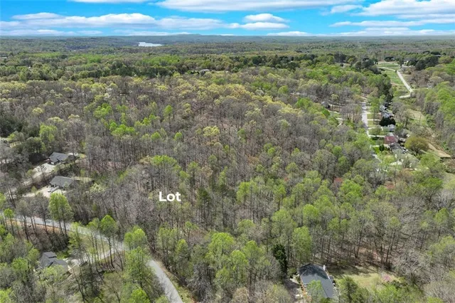 a view of a field with an ocean