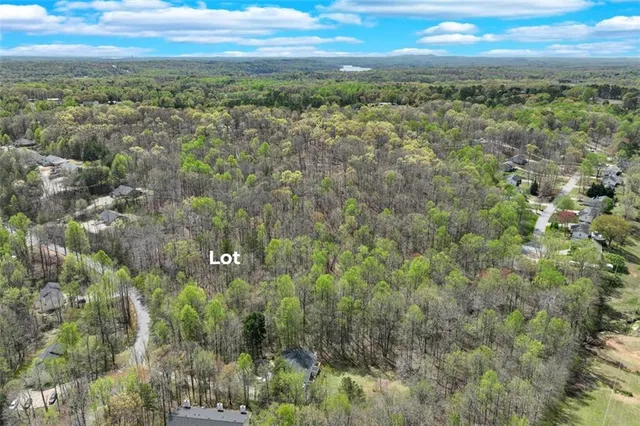 a view of a field with an ocean
