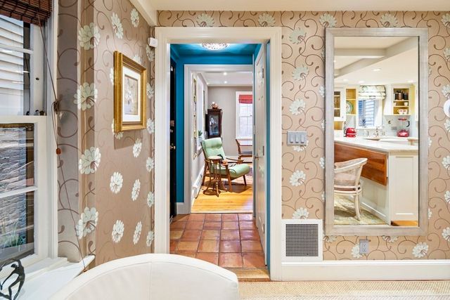 a view of a entryway door of the living room