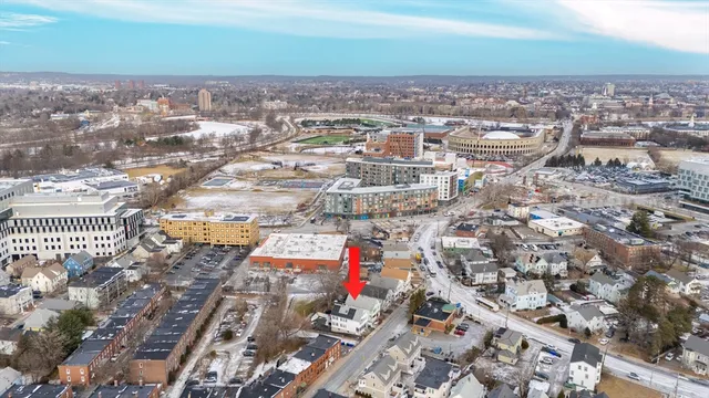 an aerial view of multiple house