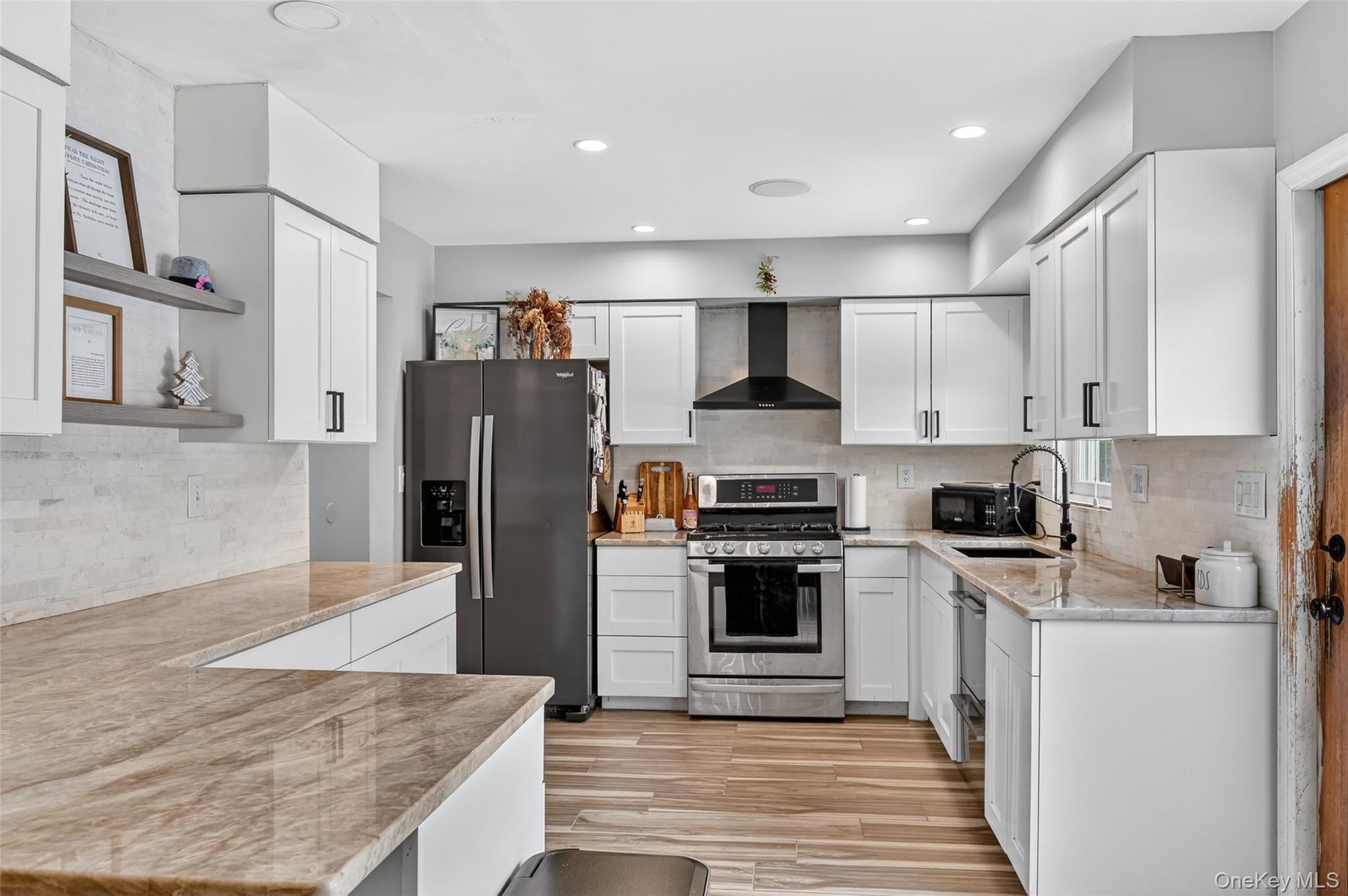 917 Scotchtown Collabar Road Middletown, NY 10941 - Photo 12 of 33 a kitchen with stainless steel appliances granite countertop a refrigerator stove microwave and sink